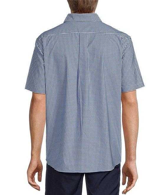 Roundtree & Yorke Performance Short Sleeve Twill Gingham Sport Shirt Product Image