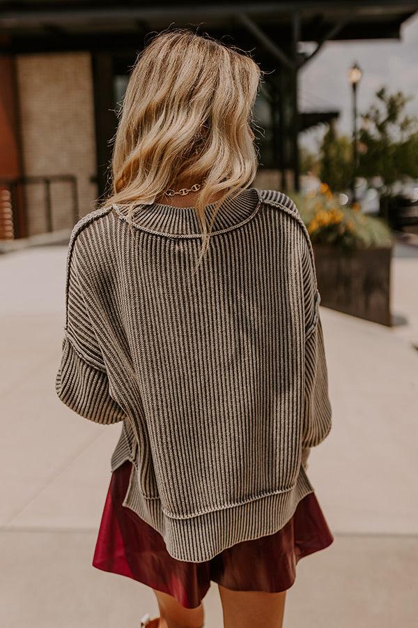 Vermont Bound Vintage Wash Oversized Sweater in Taupe Product Image