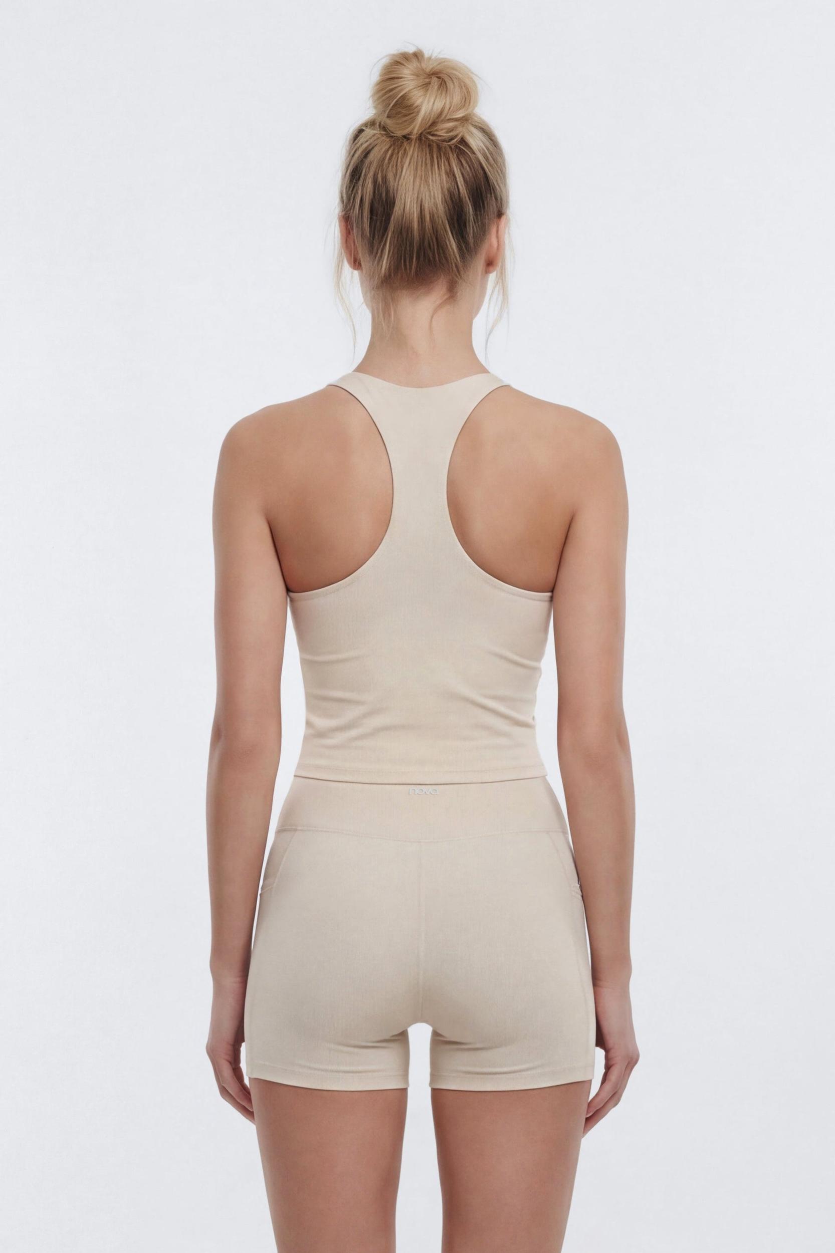 CloudForm™ 18″ Midrise Capri Legging - Beige Female Product Image