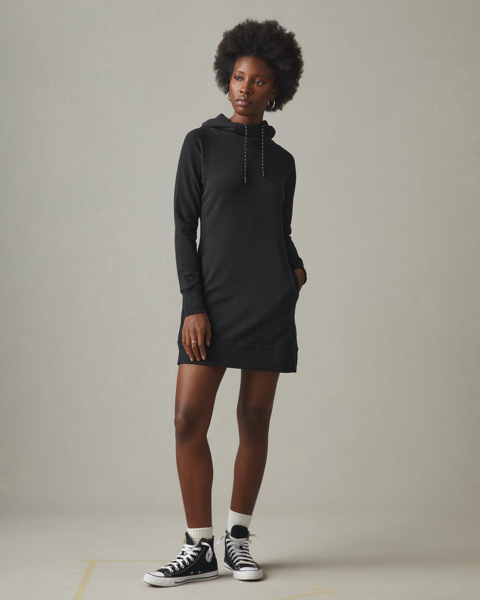 Women's Hoodie Dress - Black Female Product Image