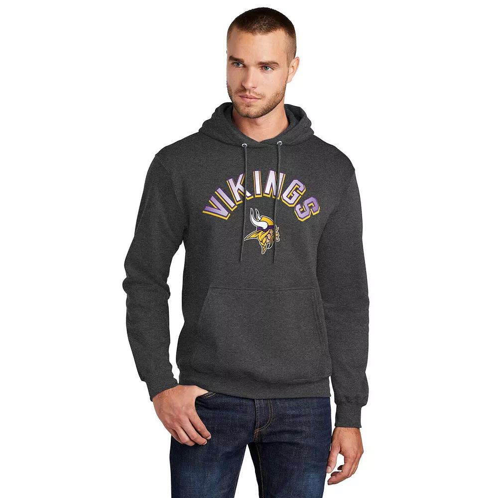 Men's Starter  Charcoal Minnesota Vikings Arch Over Logo Pullover Hoodie, Size: XL Product Image