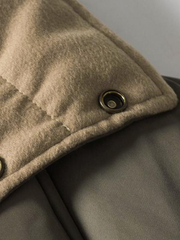 Solid Slant Pocket High Neck Jacket Product Image