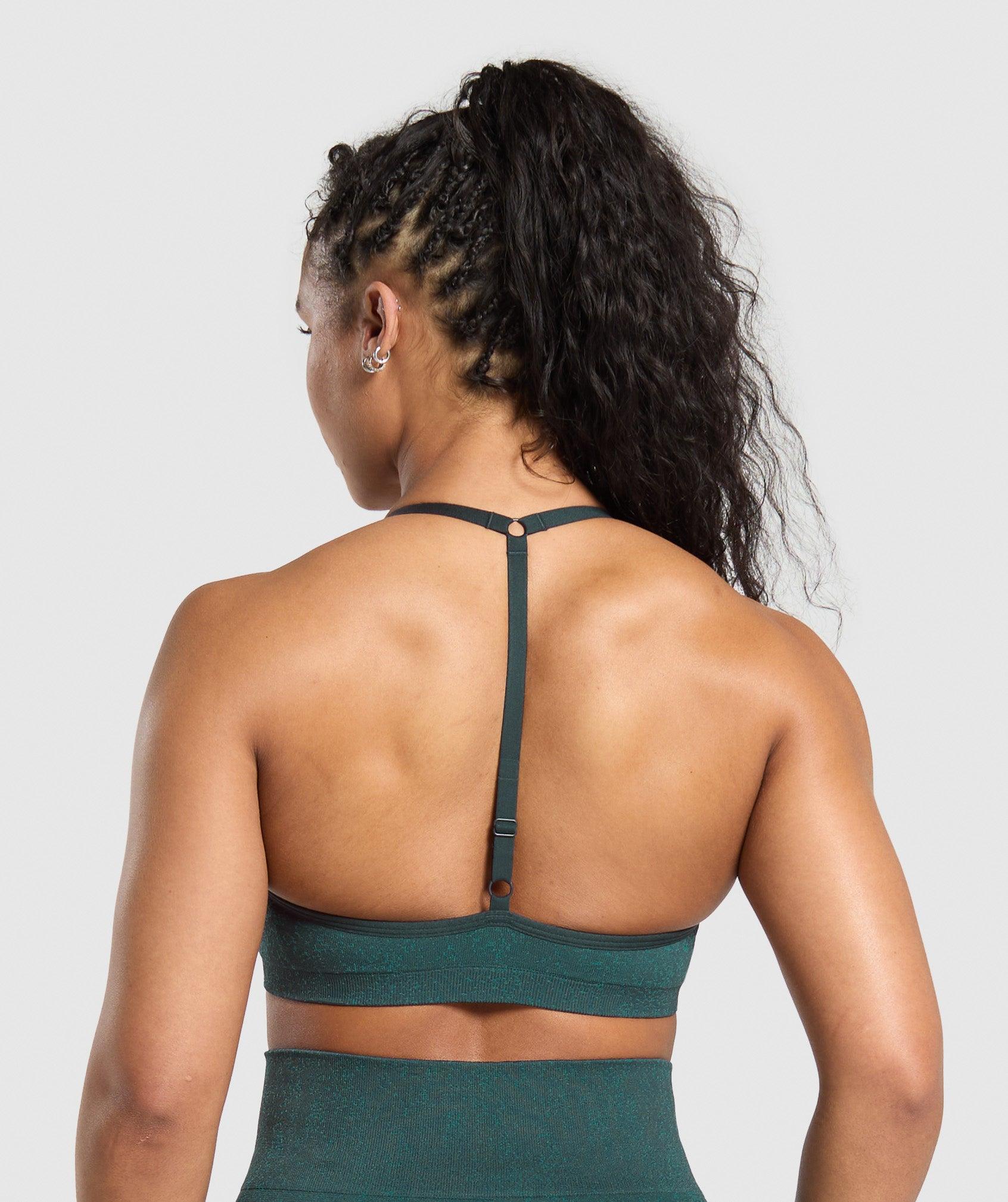 Gymshark Adapt Fleck T-Back Bra - Darkest Teal/Functional Teal Female Product Image