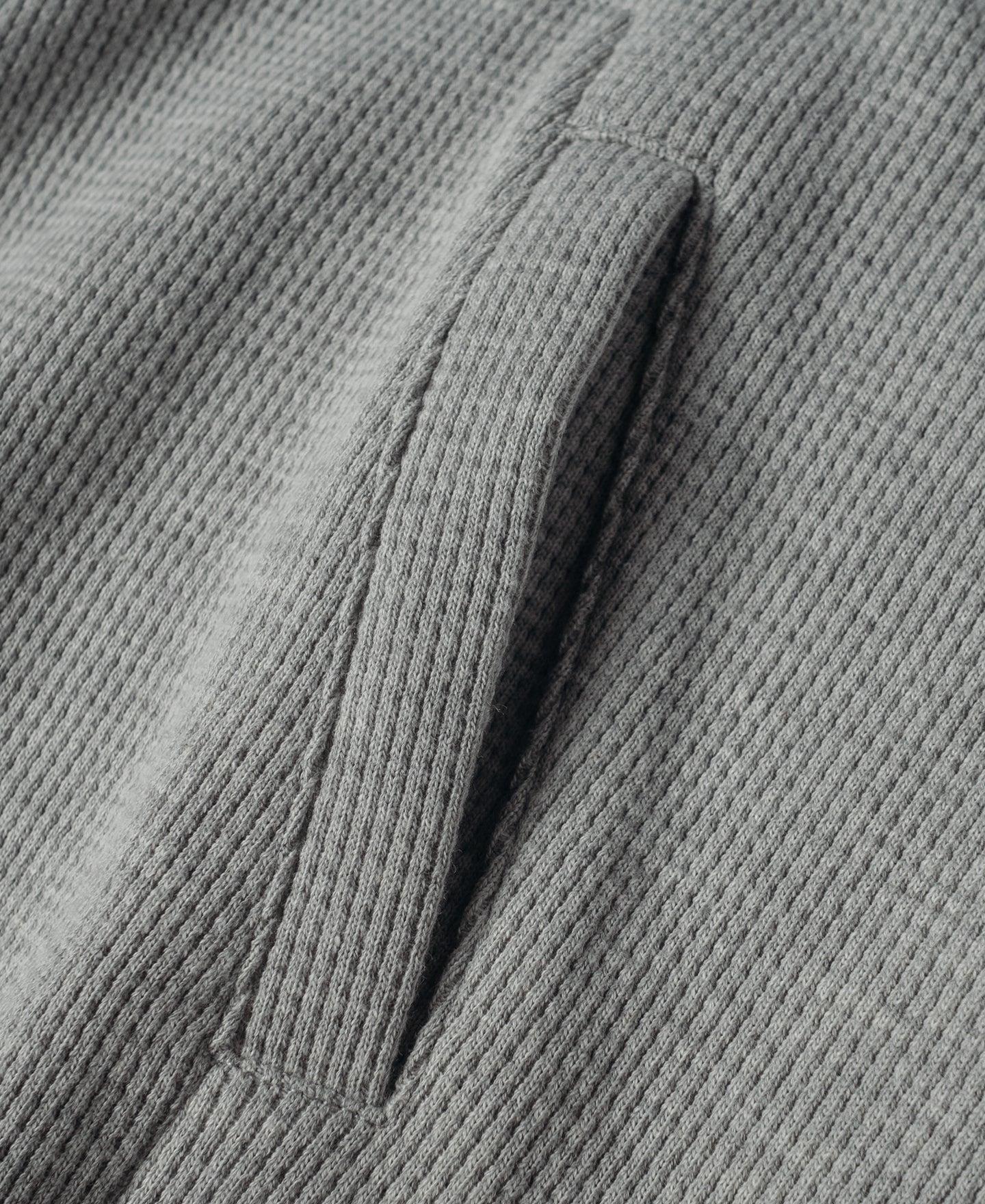 Waffle Cotton Full-Zip Track Jacket - Gray Product Image