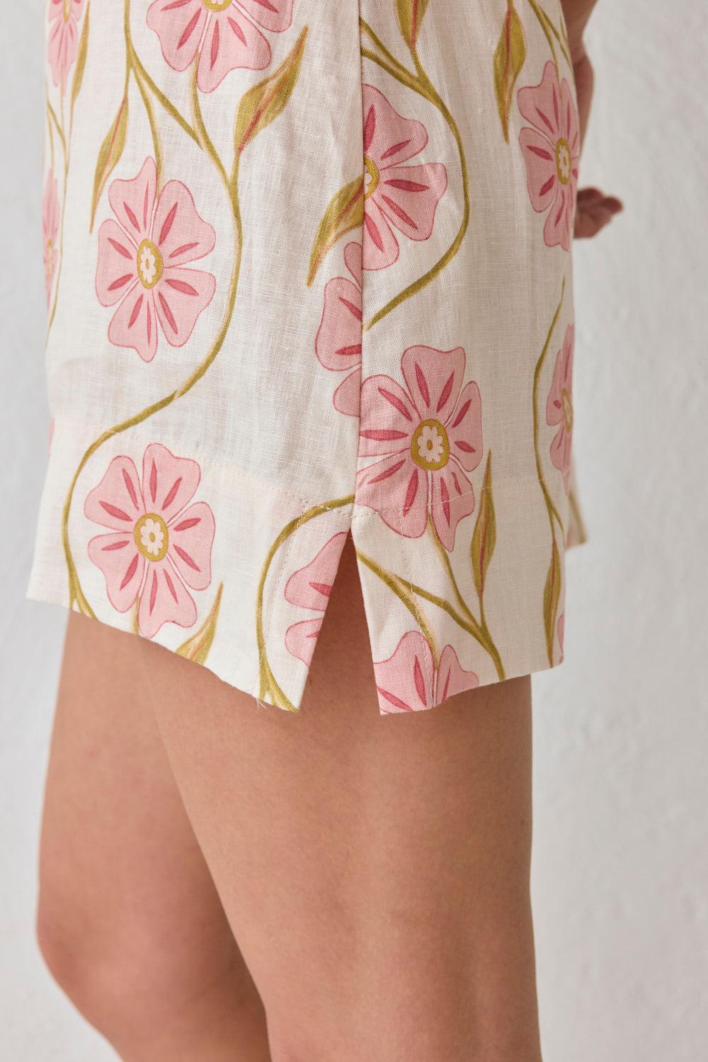 Aftersun Linen Mini Dress Bloom Product Image