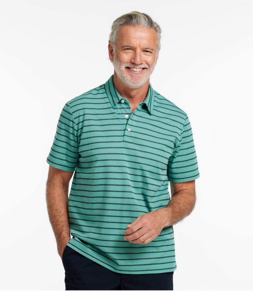 Men's Comfort Stretch Performance® Polo, Short-Sleeve, Slightly Fitted, Stripe Product Image