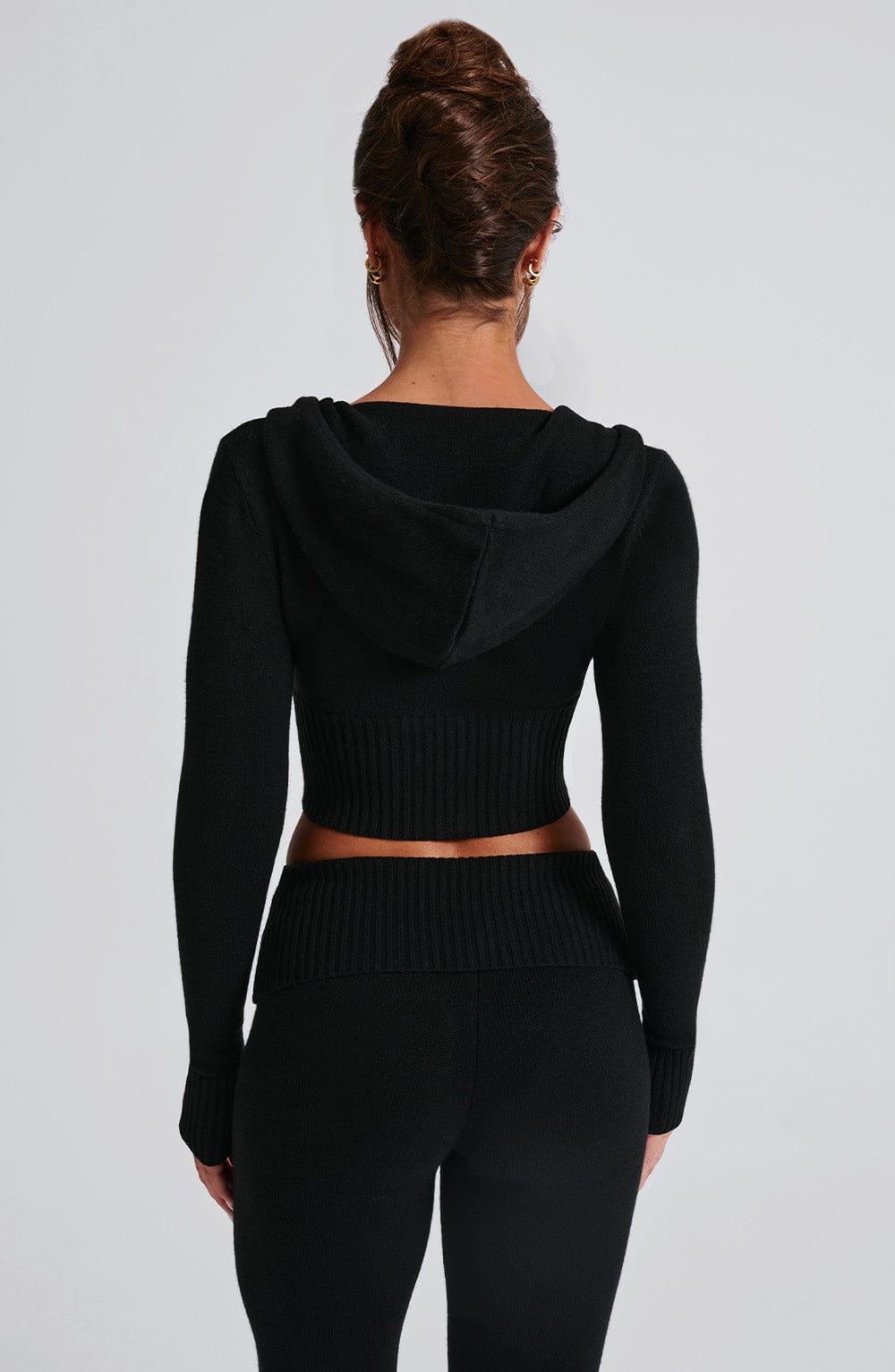 Portia Knit Hoodie - Black Product Image