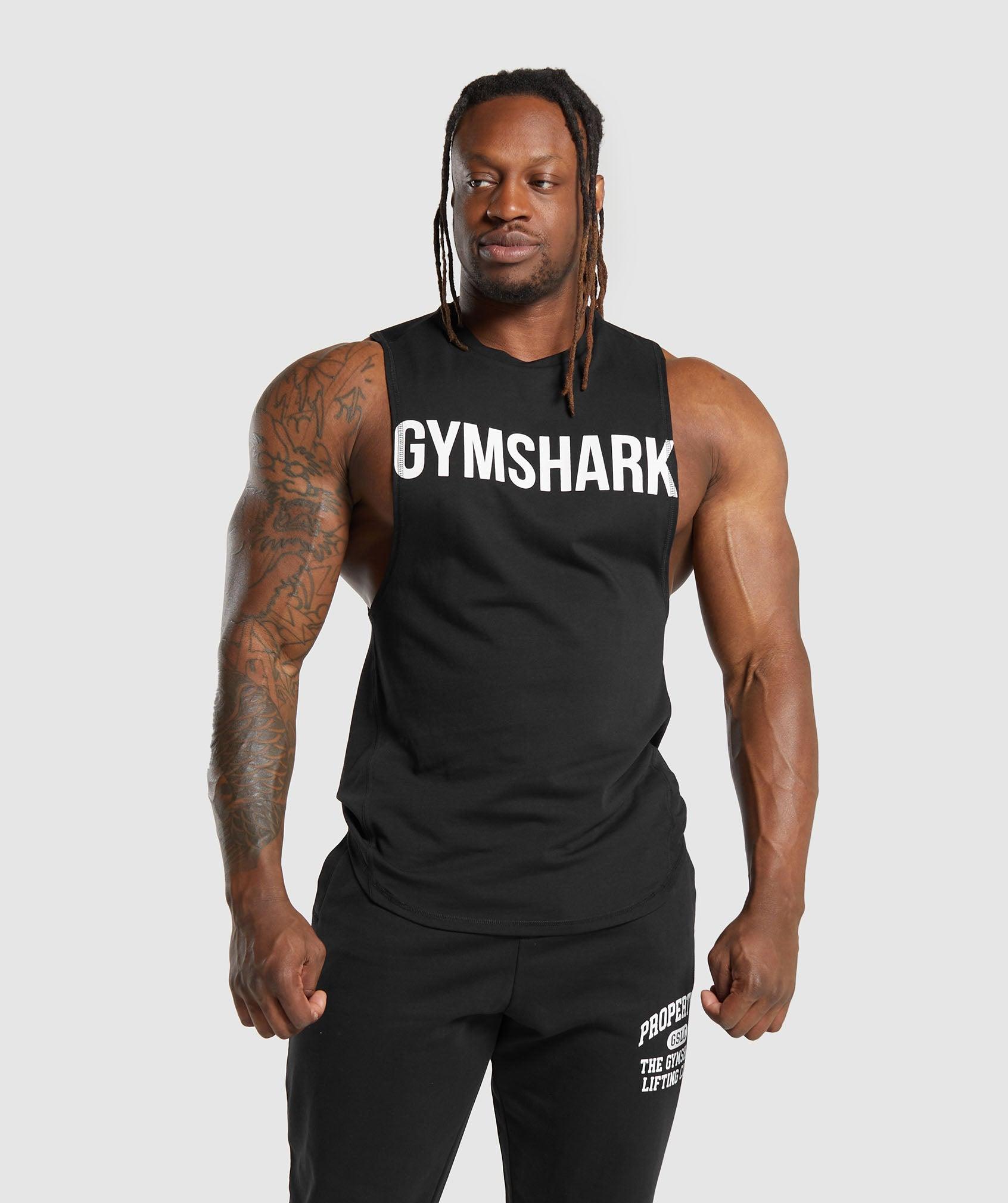 Gymshark Impact Drop Arm Tank - Black Male Product Image