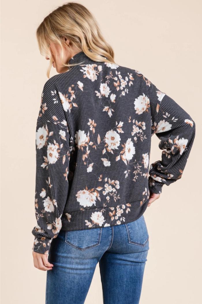 Floral 1/4 Zip Top Product Image