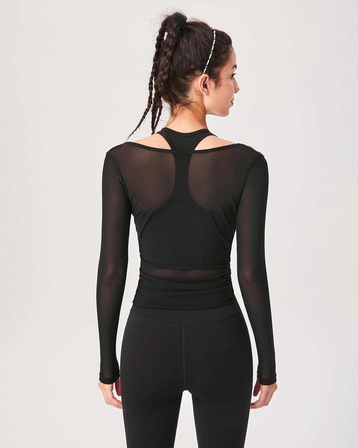 Black Surplice Long Sleeve Cover-up - Light Support Product Image