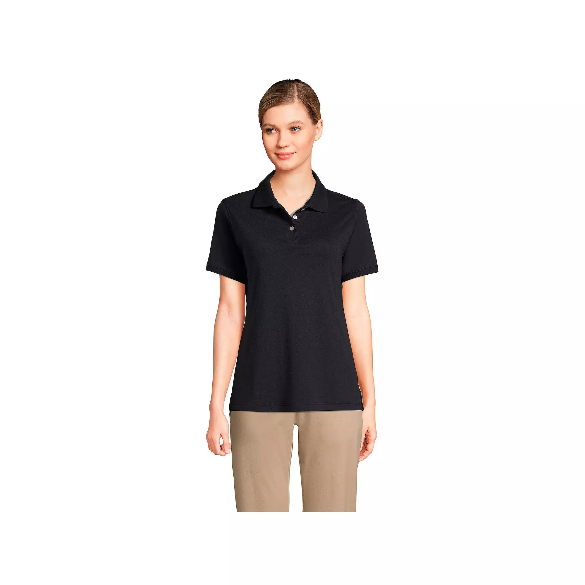 Women's Lands' End School Uniform Classic Short Sleeve Interlock Polo Top,  Product Image