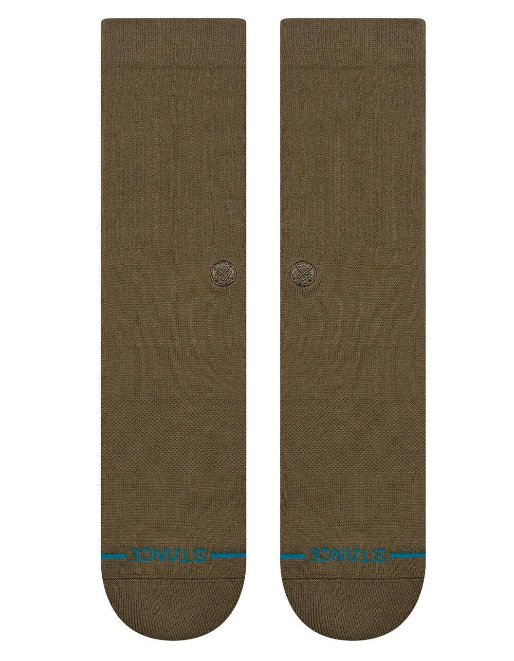 STANCE Icon Organic Mens Crew Socks - OLIVE Product Image