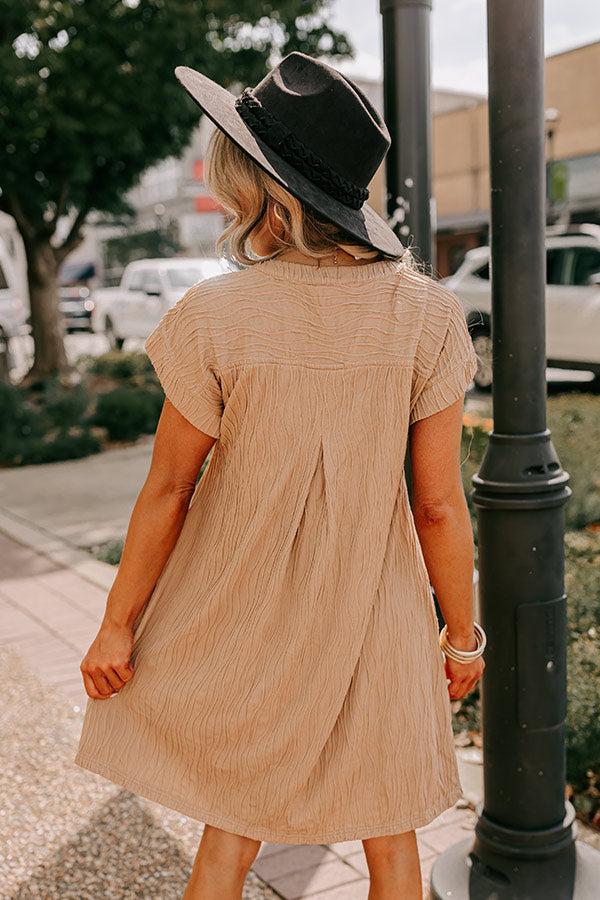 Long Weekend Wonderful Shift Dress In Warm Taupe Product Image