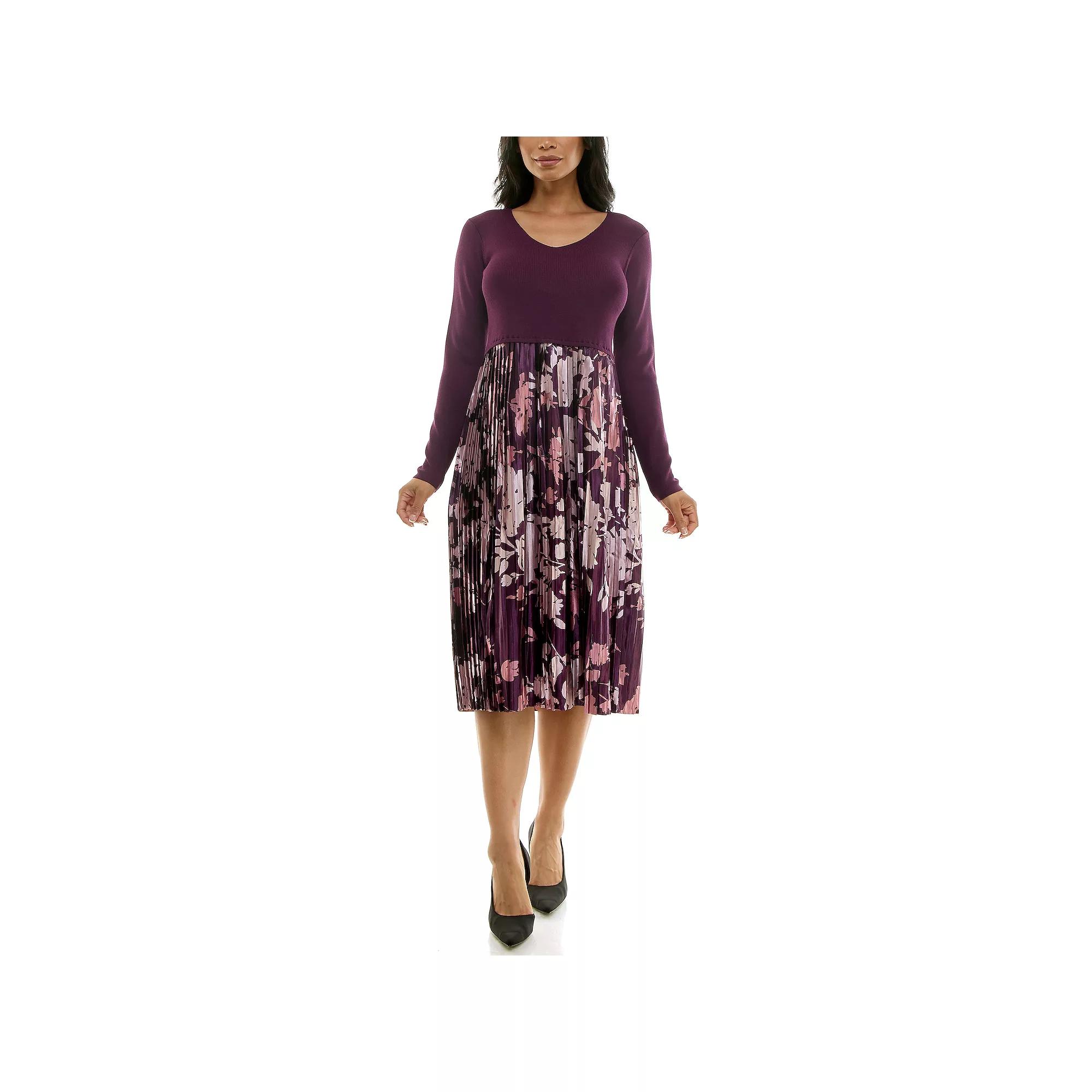 Women's Nina Leonard Lurex Knit Midi Dress,  Product Image