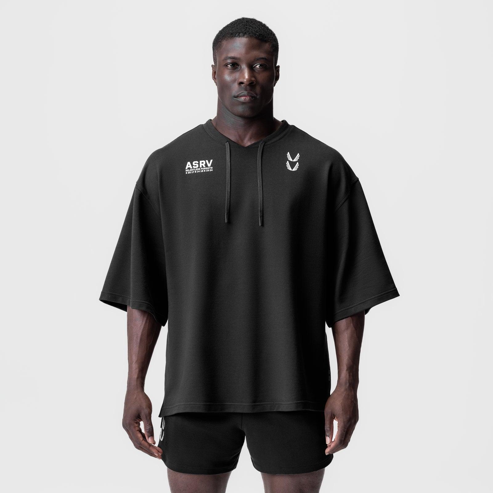 0945. Micro-Terry Warm-Up Tee - Black Product Image