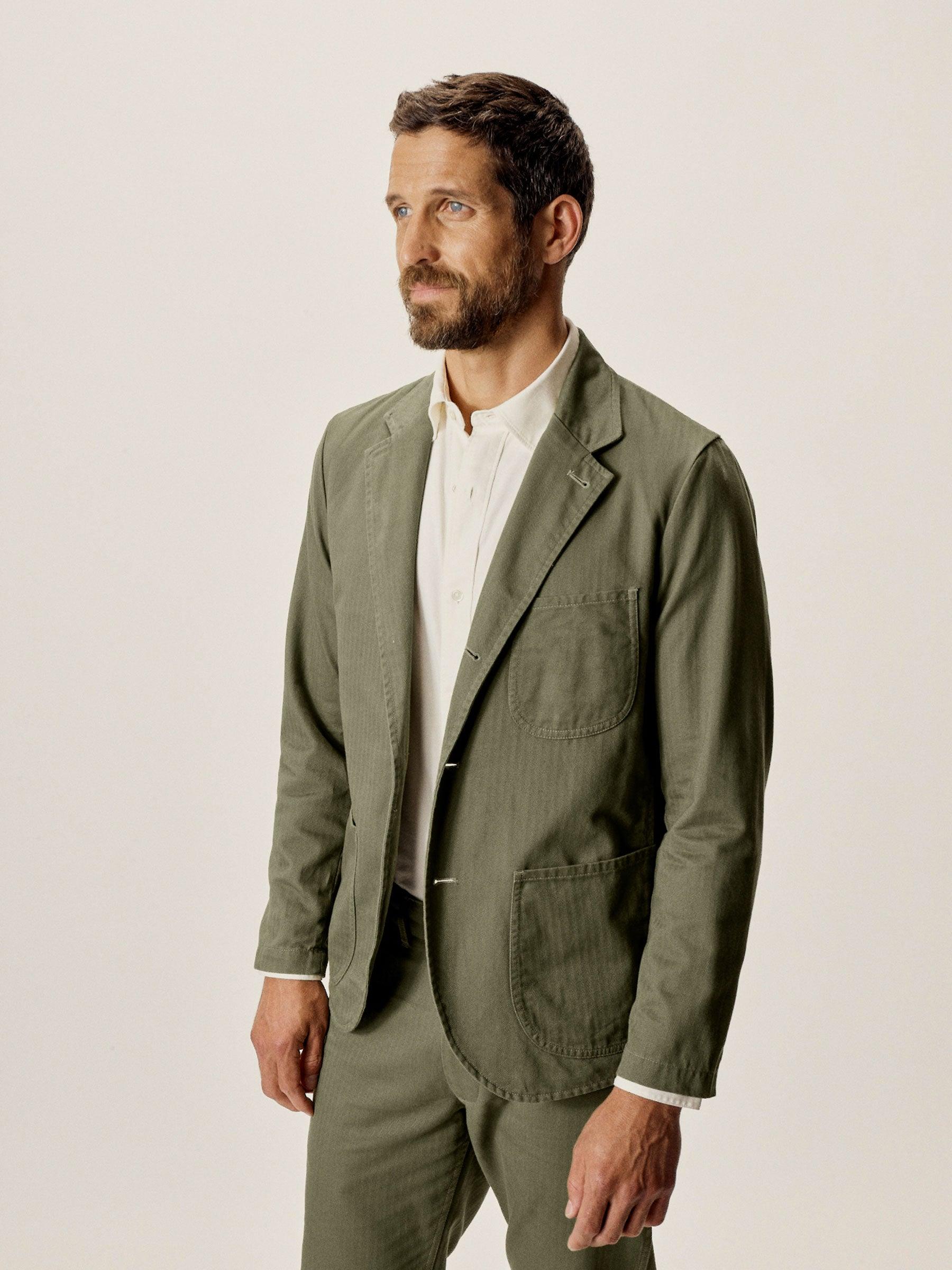 Fatigue Dusty Olive Herringbone Twill Carry-On Jacket Product Image