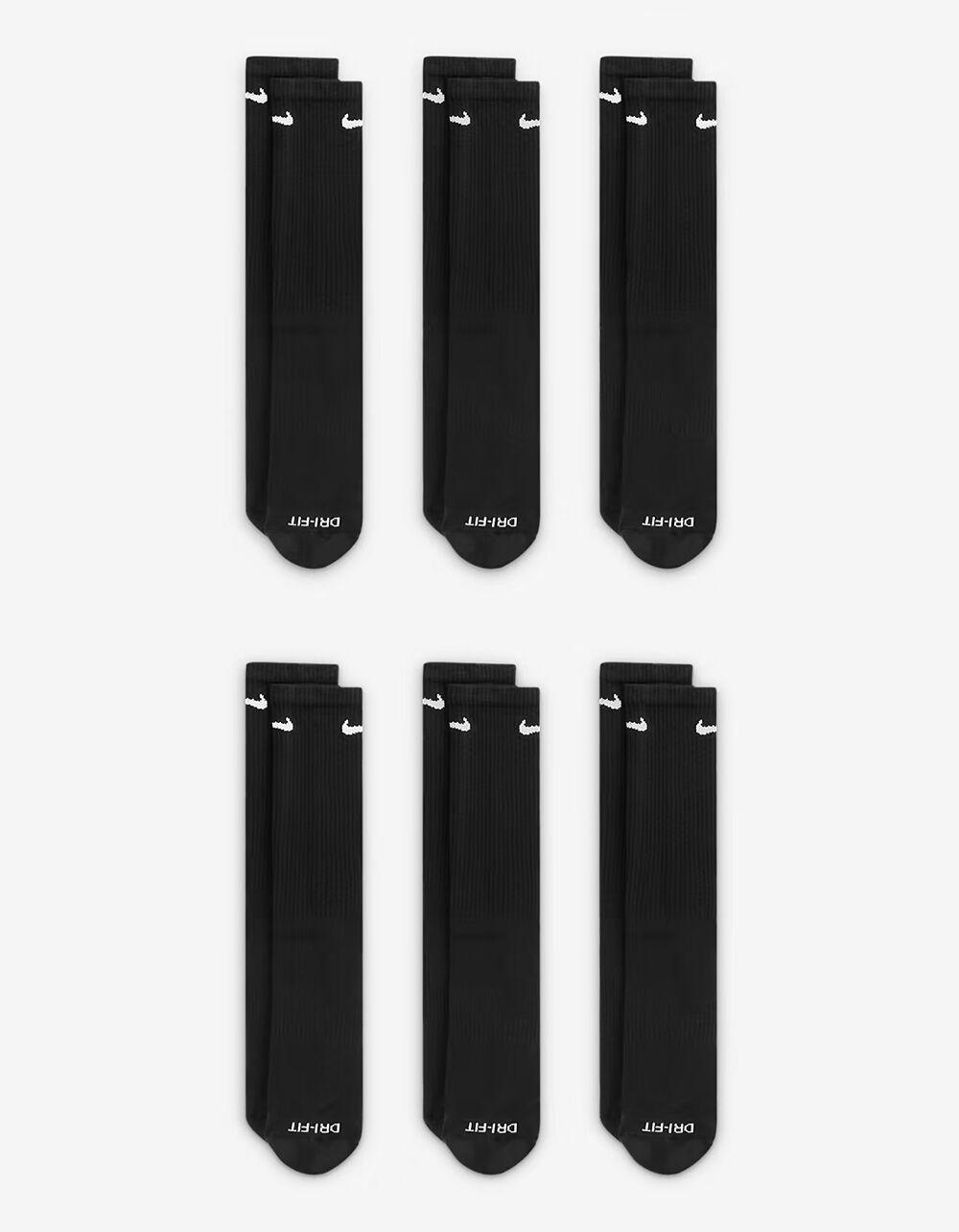 NIKE Everyday Plus Cushioned 6 Pack Crew Socks - BLACK Product Image