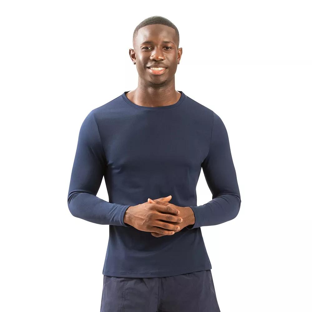 Men's Dolfin Solid Long Sleeve UPF 50+ Crewneck Swim Rash Guard Shirt,  Product Image