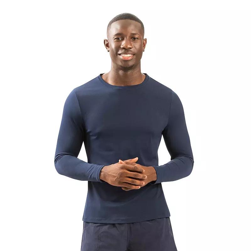 Men's Dolfin Solid Long Sleeve UPF 50+ Crewneck Swim Rash Guard Shirt,  Product Image