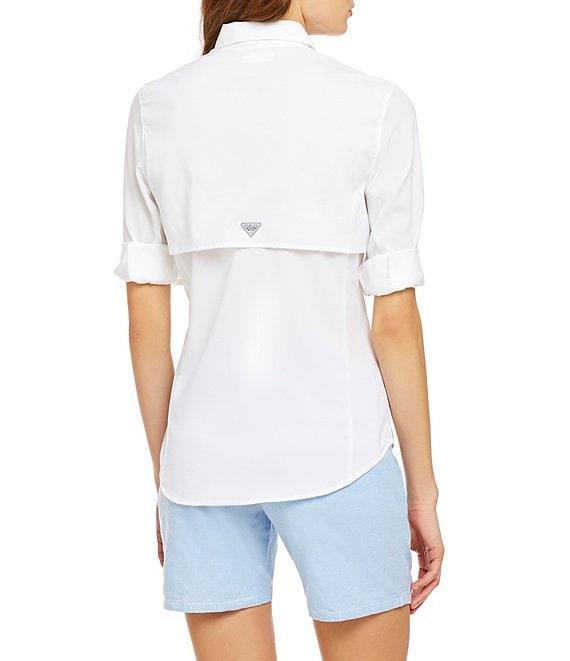Columbia Womens Tamiami II Long Sleeve Woven Point Collar Roll-Tab Sleeves Button Front Shirt Product Image