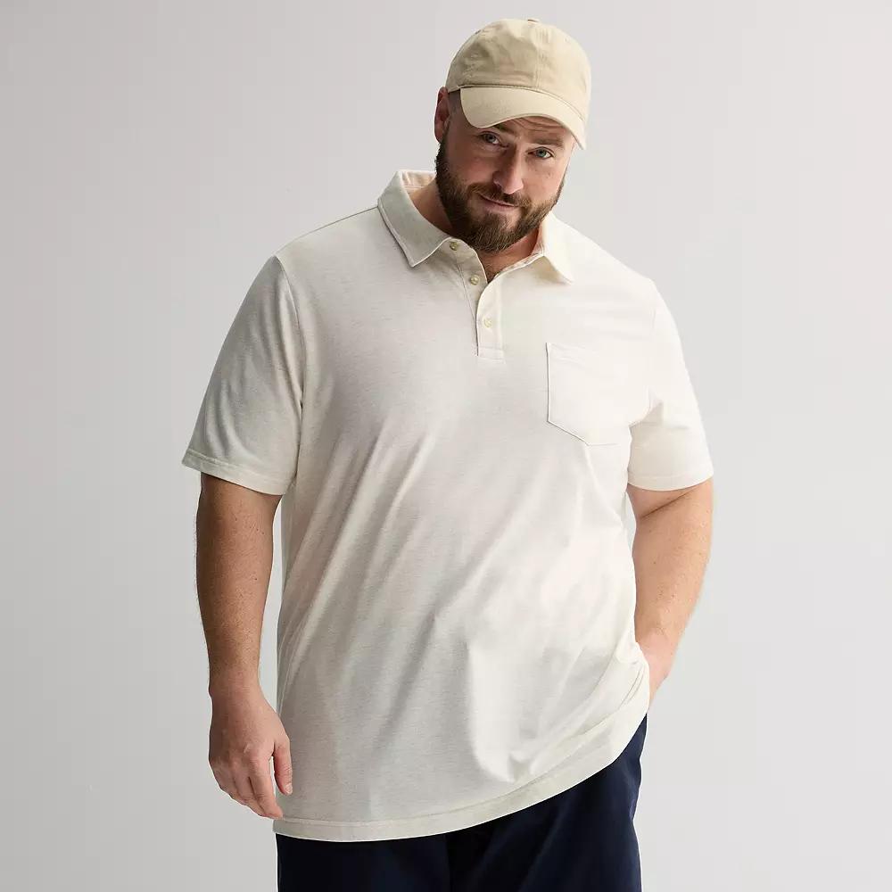 Big & Tall Sonoma Goods For Life The Super Soft Polo, Mens Oat Grey Product Image