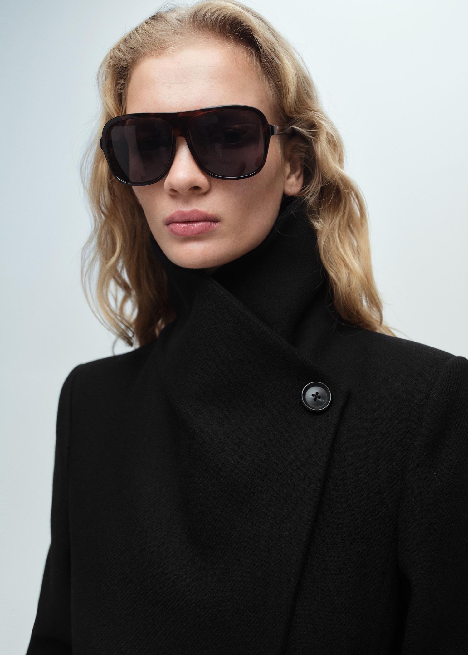 Woollen coat with belt - Women | MANGO USA Product Image