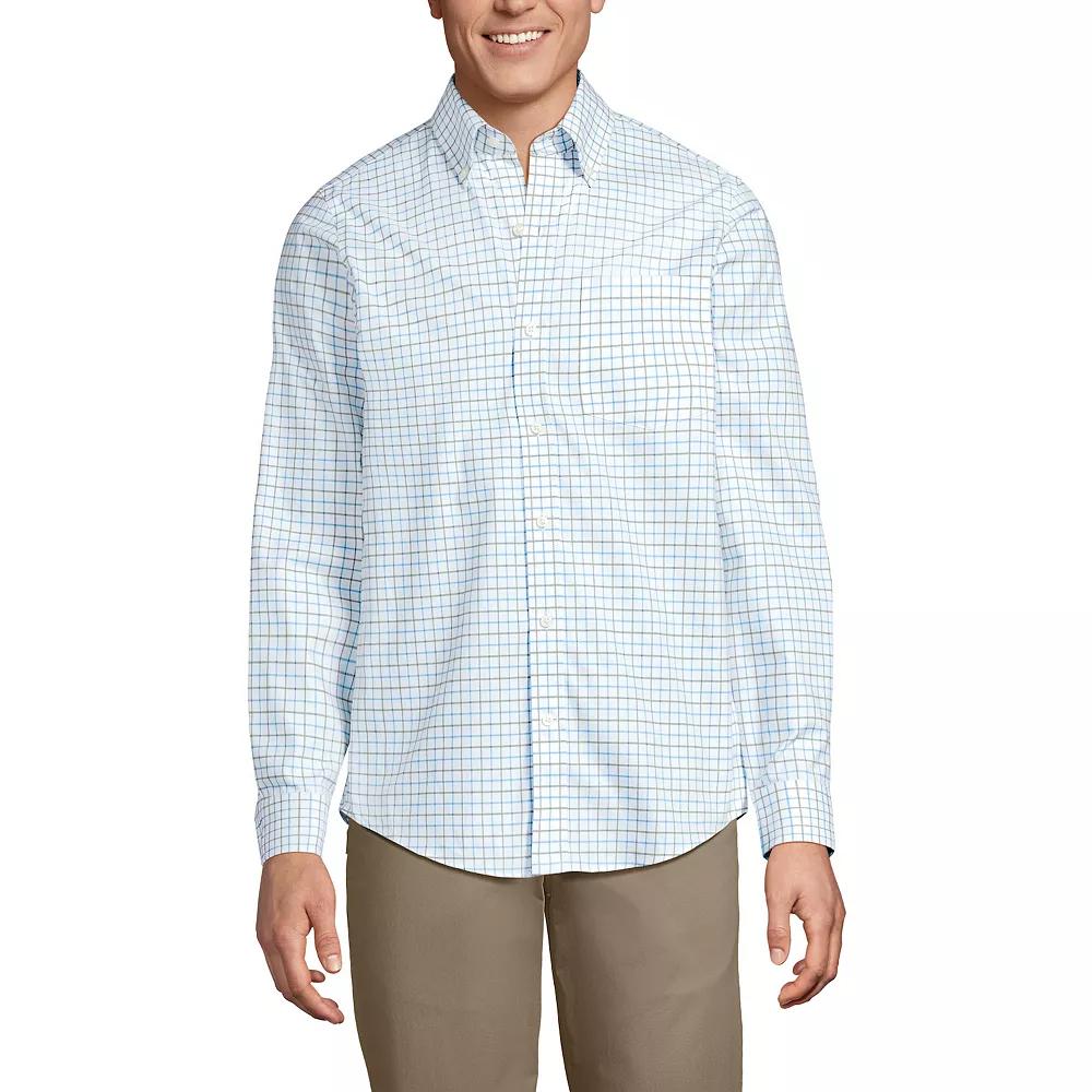 Men's Lands' End Tailored Fit No Iron Twill Long Sleeve Shirt,  Product Image