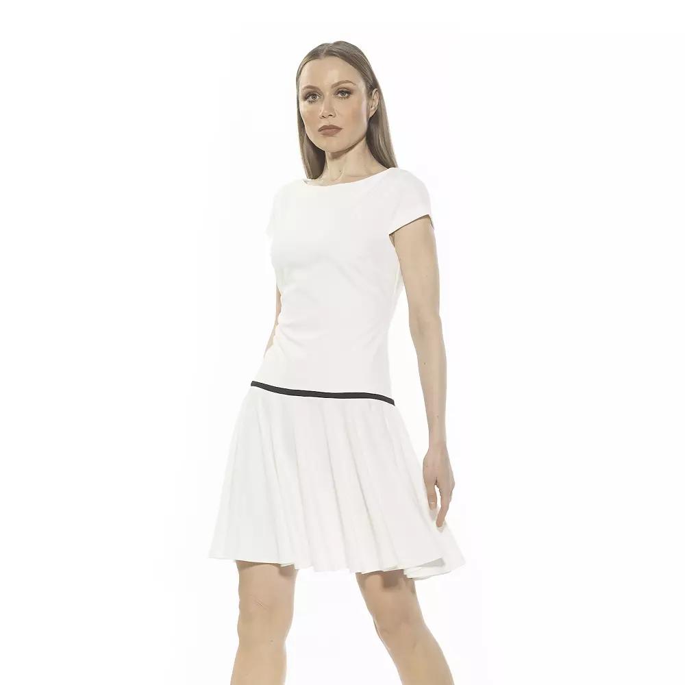 Women's ALEXIA ADMOR Aoife Boatneck Cap Sleeve Dropped Waist Dress,  Product Image
