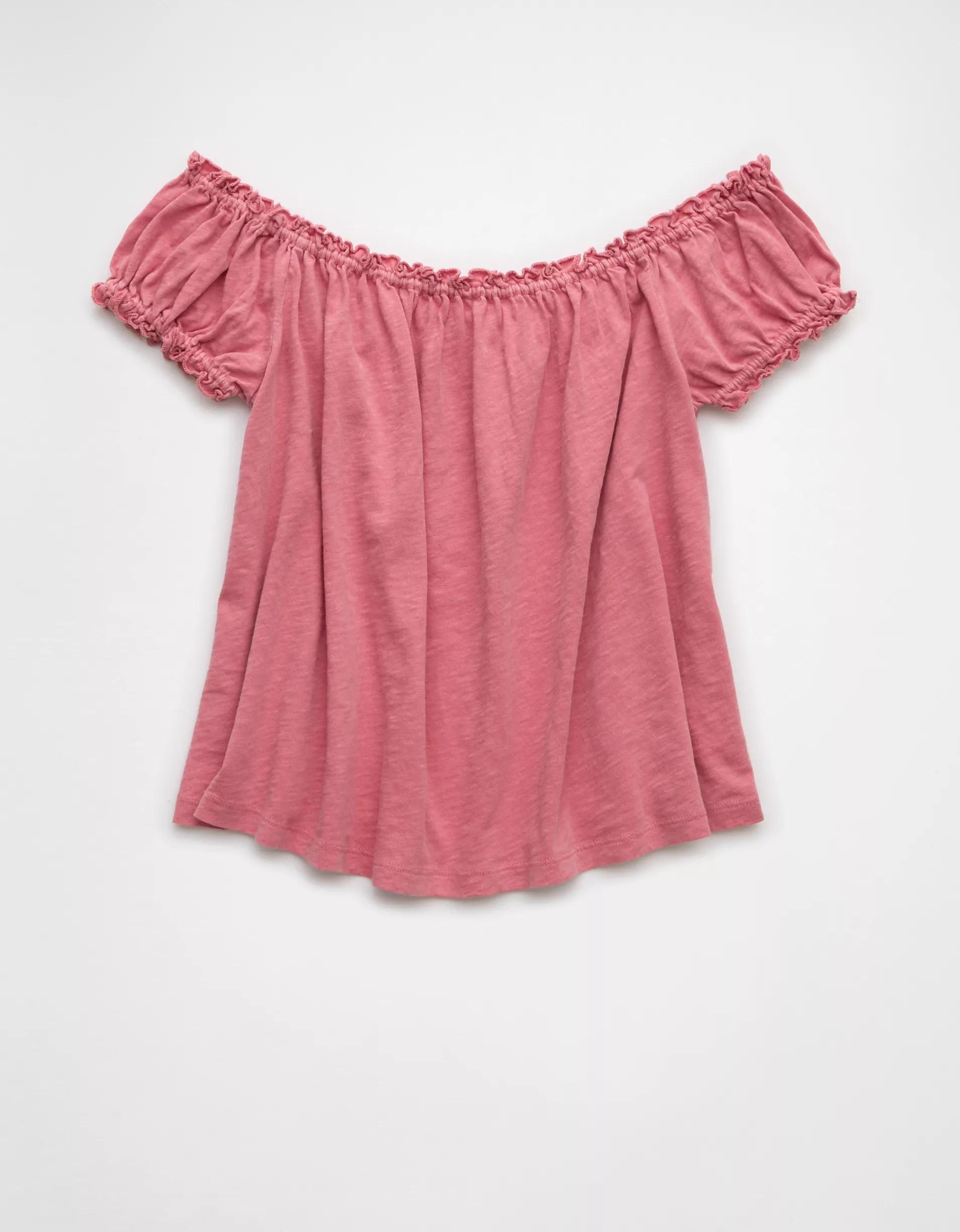 AE Sunchaser Knit Off The Shoulder Swing Top Product Image