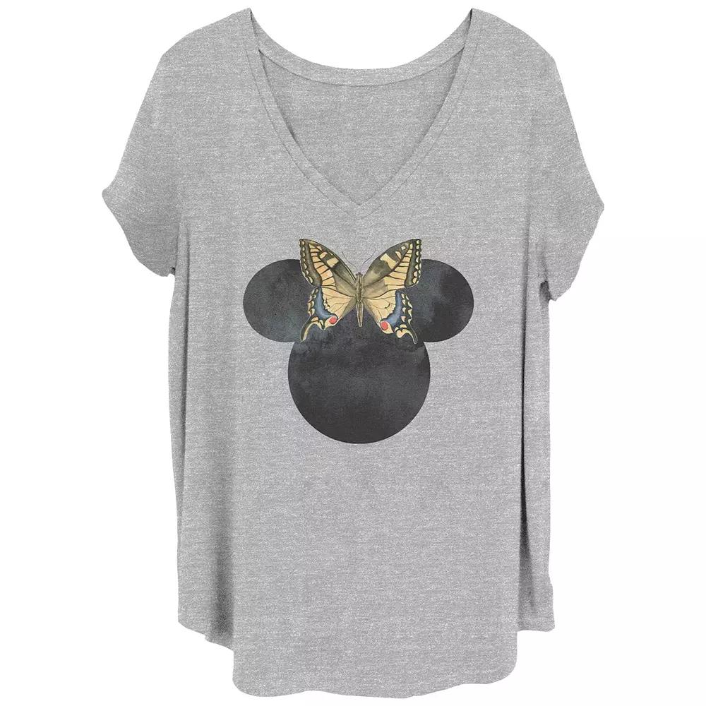Disney's Minnie Mouse Butterfly Bow Juniors' Plus Graphic Tee, Women's,  Product Image