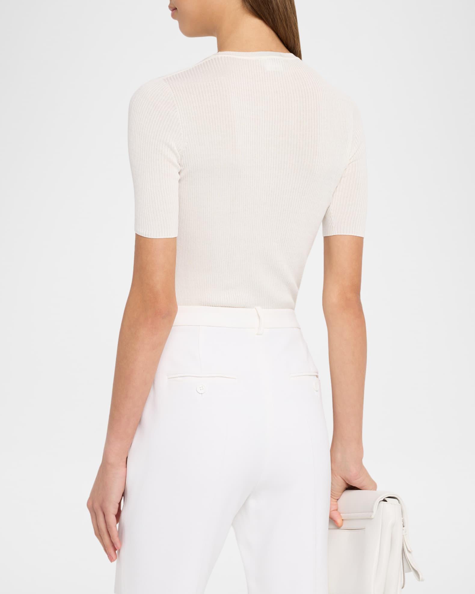 Ribbed Seamless Crewneck Sweater Product Image