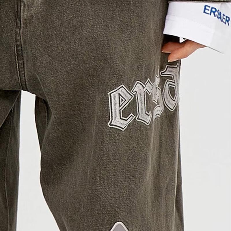 Sopula Baggy Jeans Vintage Cross-strap Denim Pants Product Image