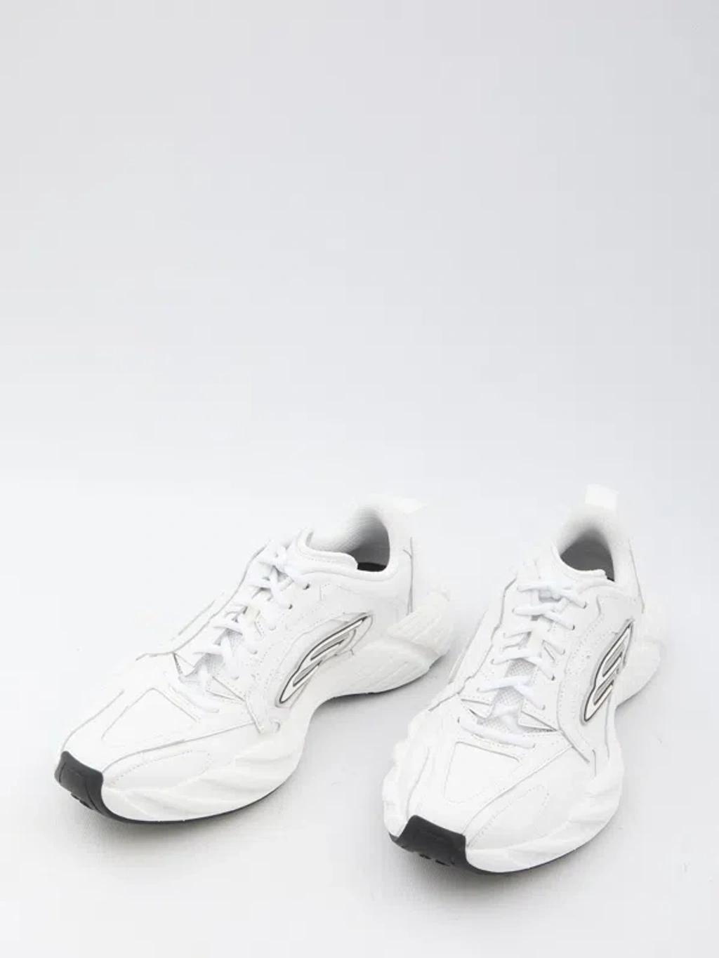 BALENCIAGA Men White Cowskin And Polyester Monday Shoe Sneakers Product Image
