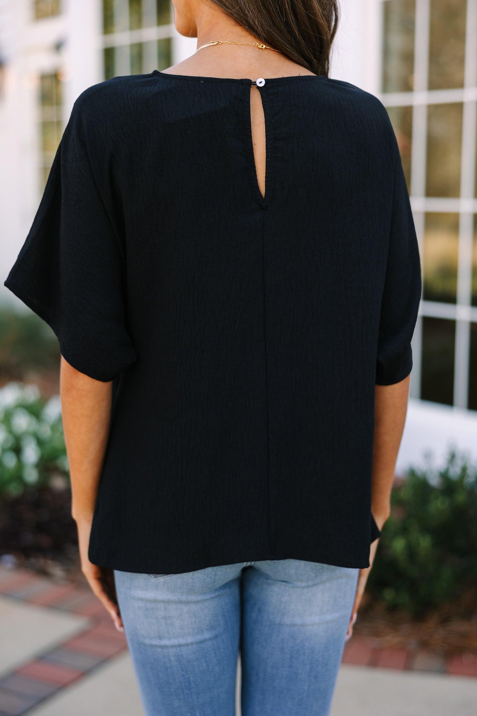 Happy Thoughts Black Tied Blouse Female Product Image