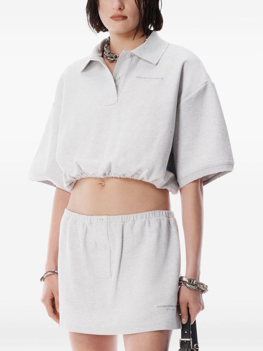 elasticated-hem polo top Product Image