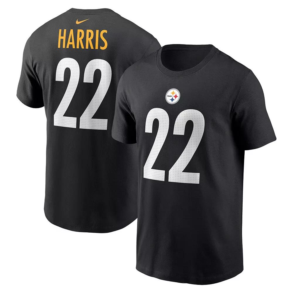 Men's Nike Najee Harris Black Pittsburgh Steelers Player Name & Number T-Shirt, Size: Large Product Image