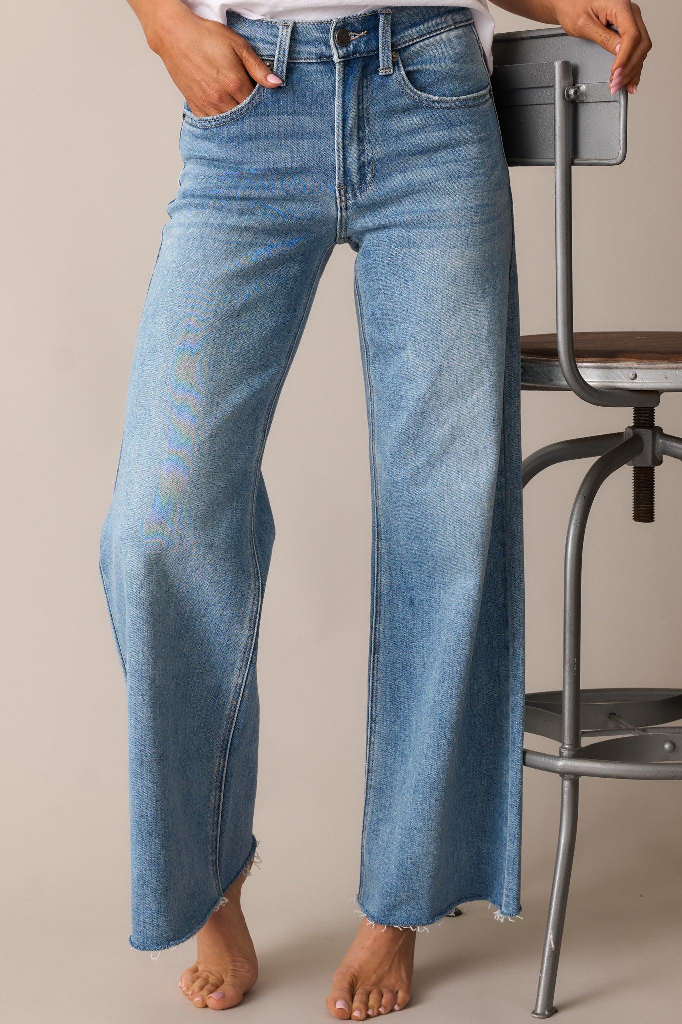 In The Countryside Medium Wash Straight Leg Jeans Product Image