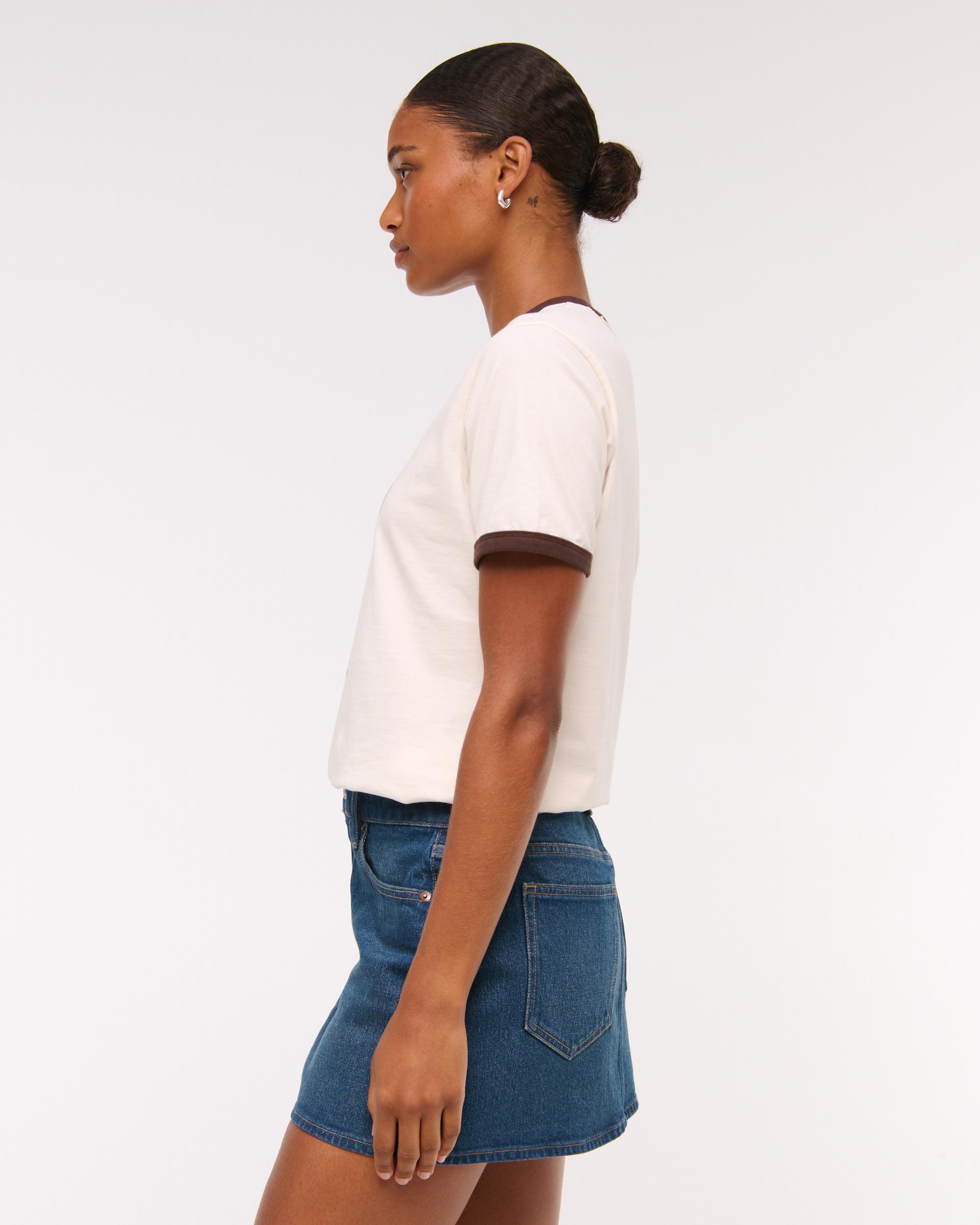 Curve Love Mid Rise Denim Mini Skirt Product Image