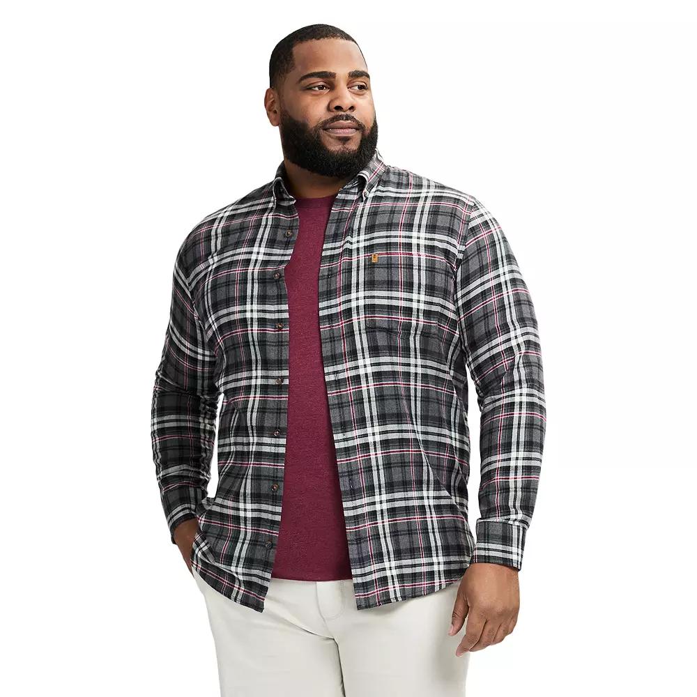 Big & Tall IZOD Stratton Flannel Long Sleeve Button Down Shirt, Men's,  Product Image