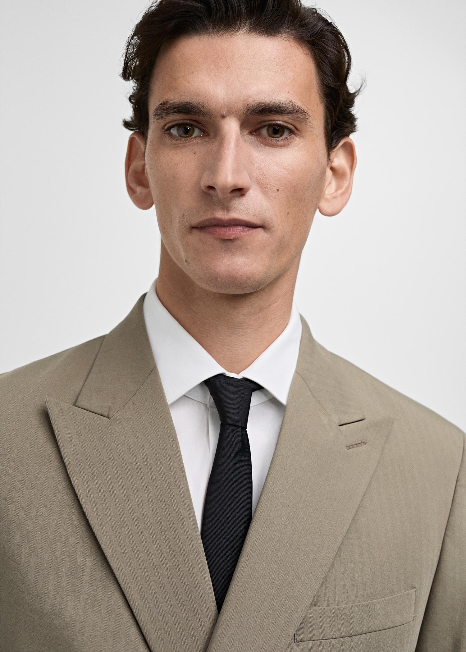 Monaco double-breasted slim-fit suit blazer - Men | MANGO USA Product Image