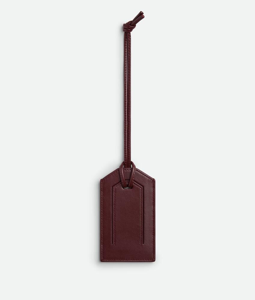 Men's Intrecciato Tag Holder On Strap in Madder brown Product Image