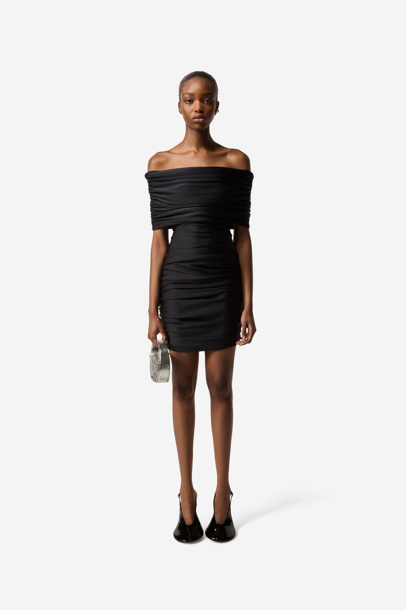 Pleated Off-Shoulder Dress Product Image