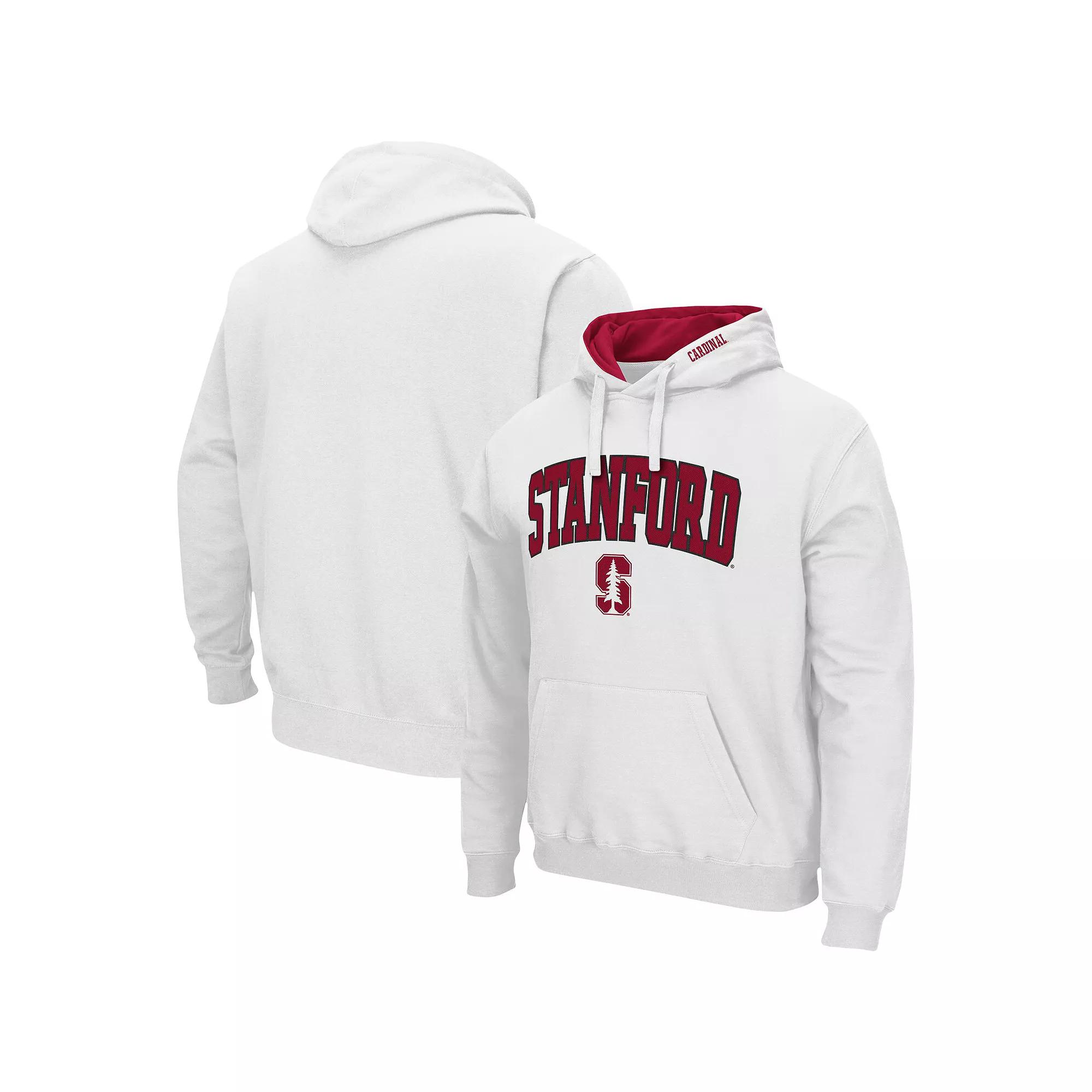 Men's Colosseum White Stanford Cardinal Arch & Logo 3.0 Pullover Hoodie, Size: Large Product Image