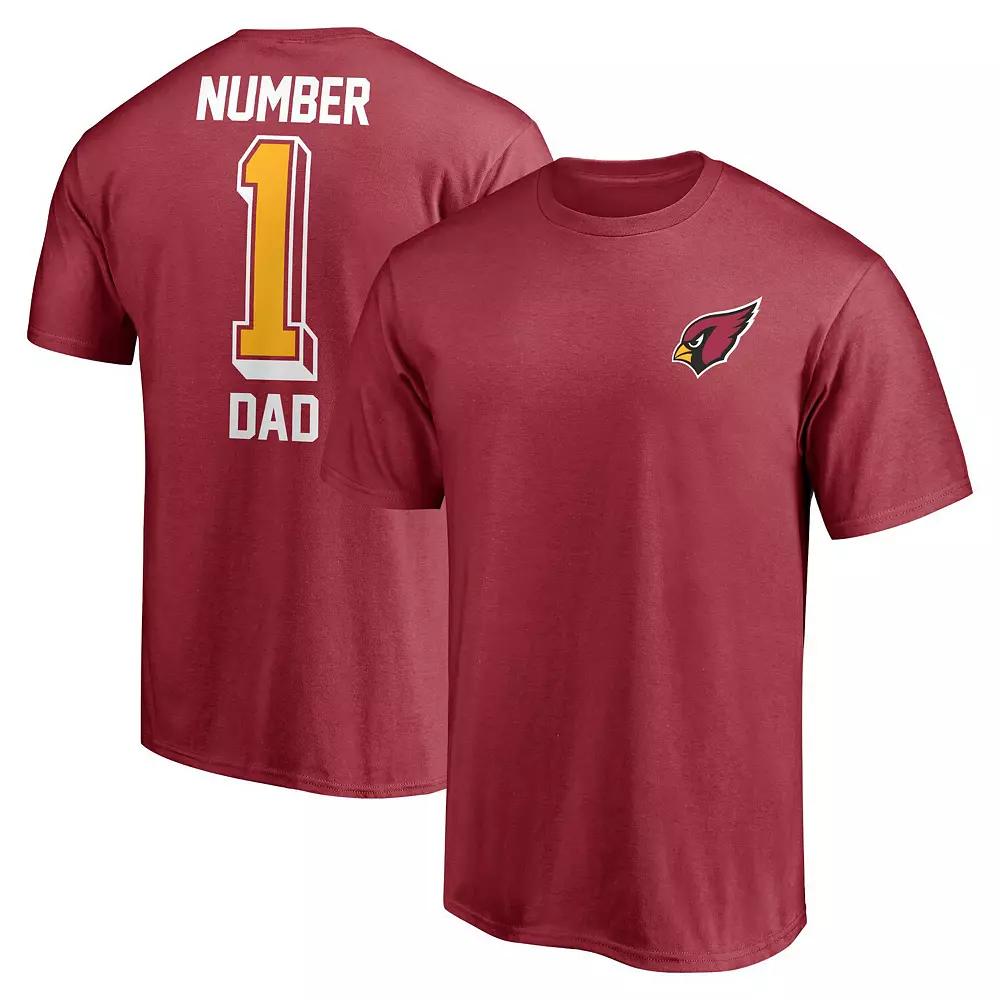 Men's Fanatics Cardinal Arizona Cardinals #1 Dad T-Shirt,  Product Image
