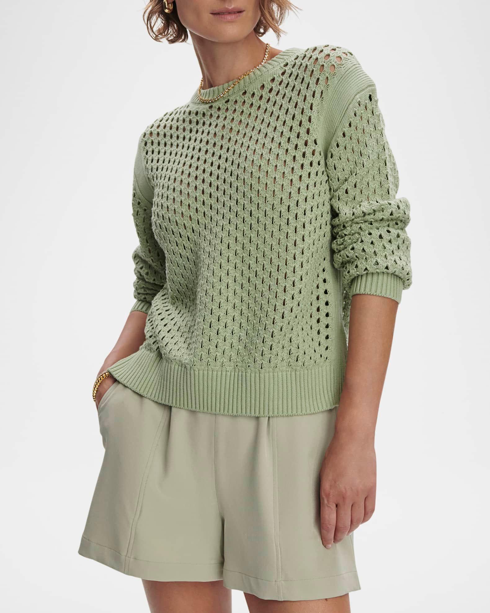 Hains Mesh-Knit Crewneck Pullover Product Image