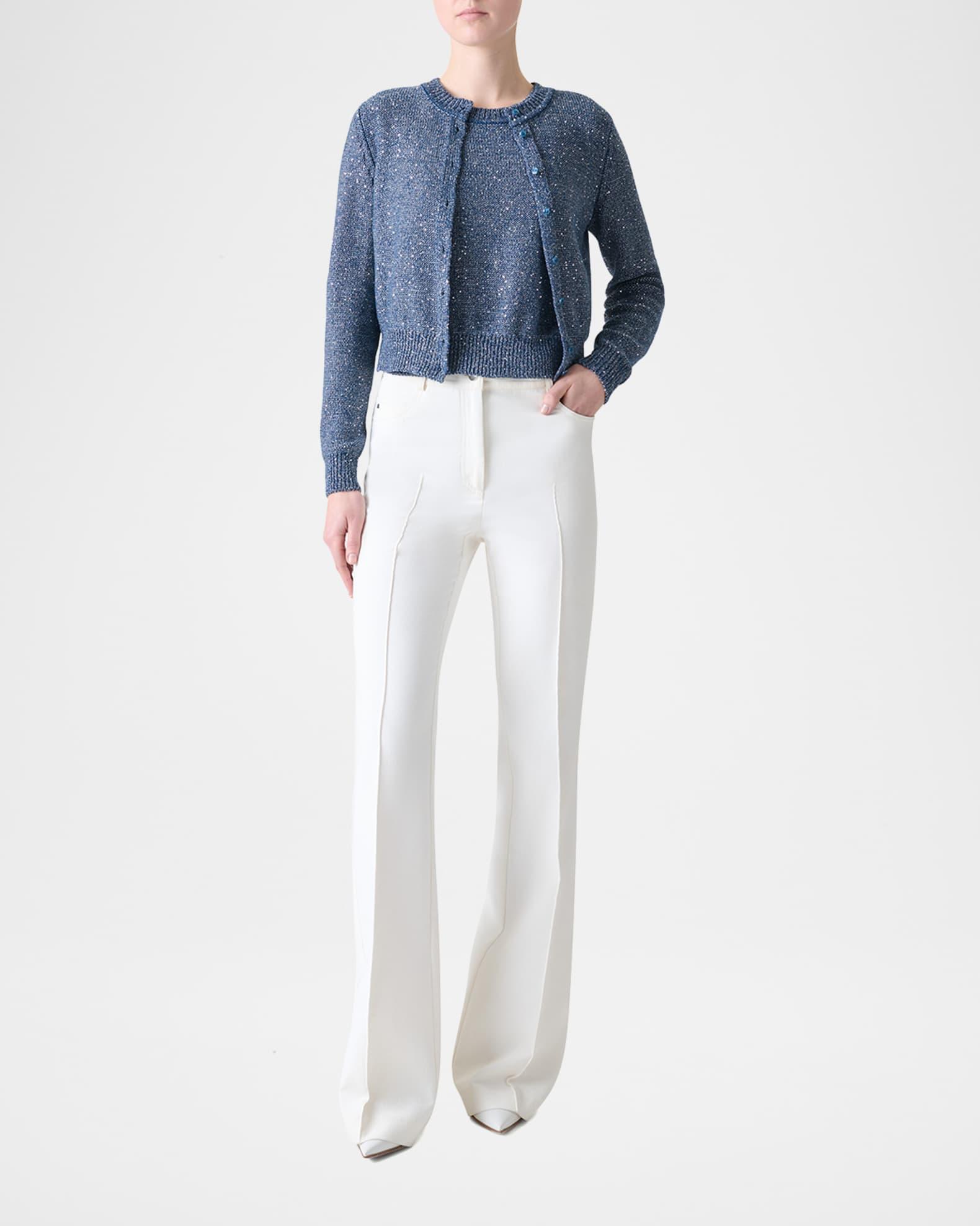 Knit Sequin Button-Front Cardigan Product Image