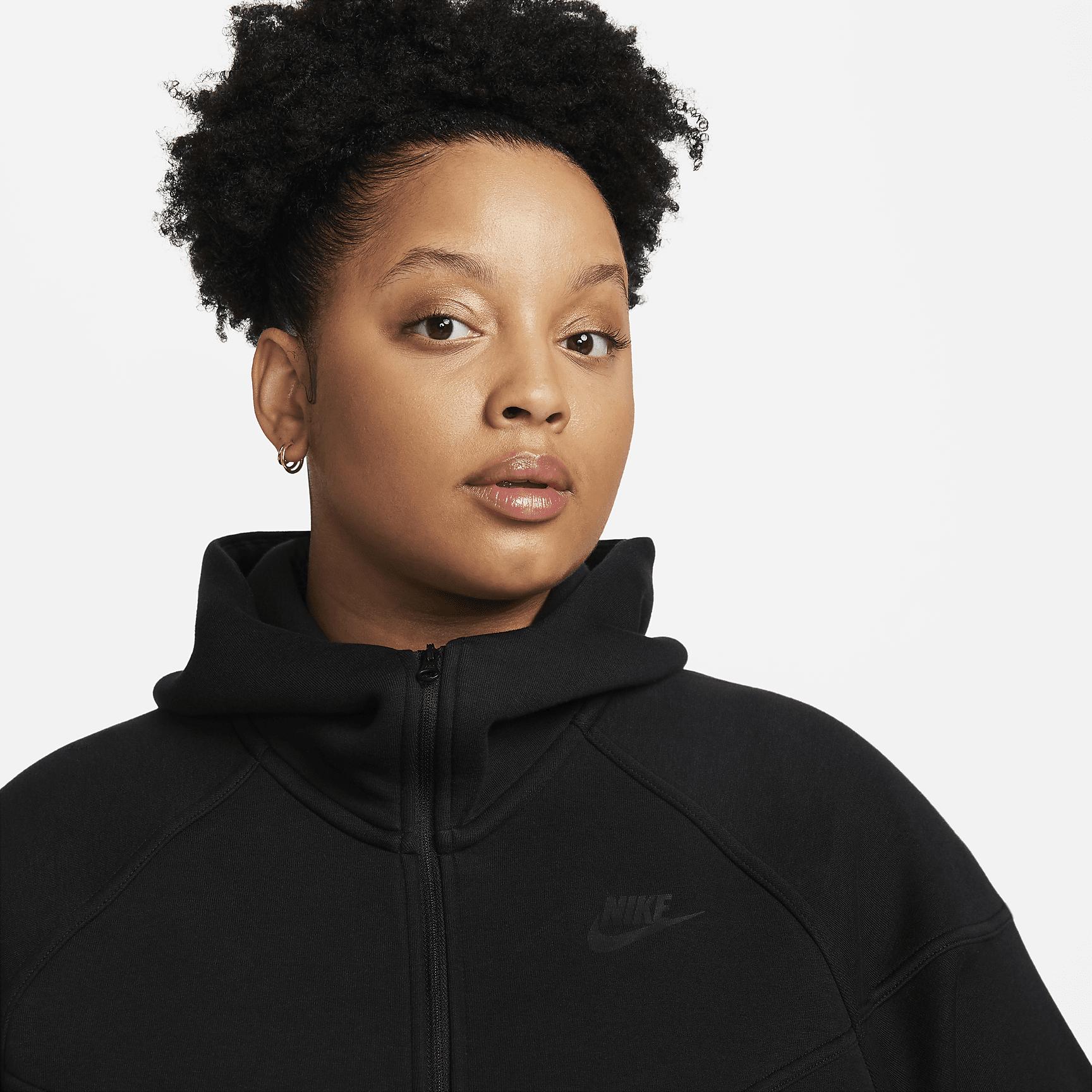 Womens Nike Sportswear Tech Fleece Windrunner Full-Zip Hoodie (Plus Size) | FB8340-010 Product Image