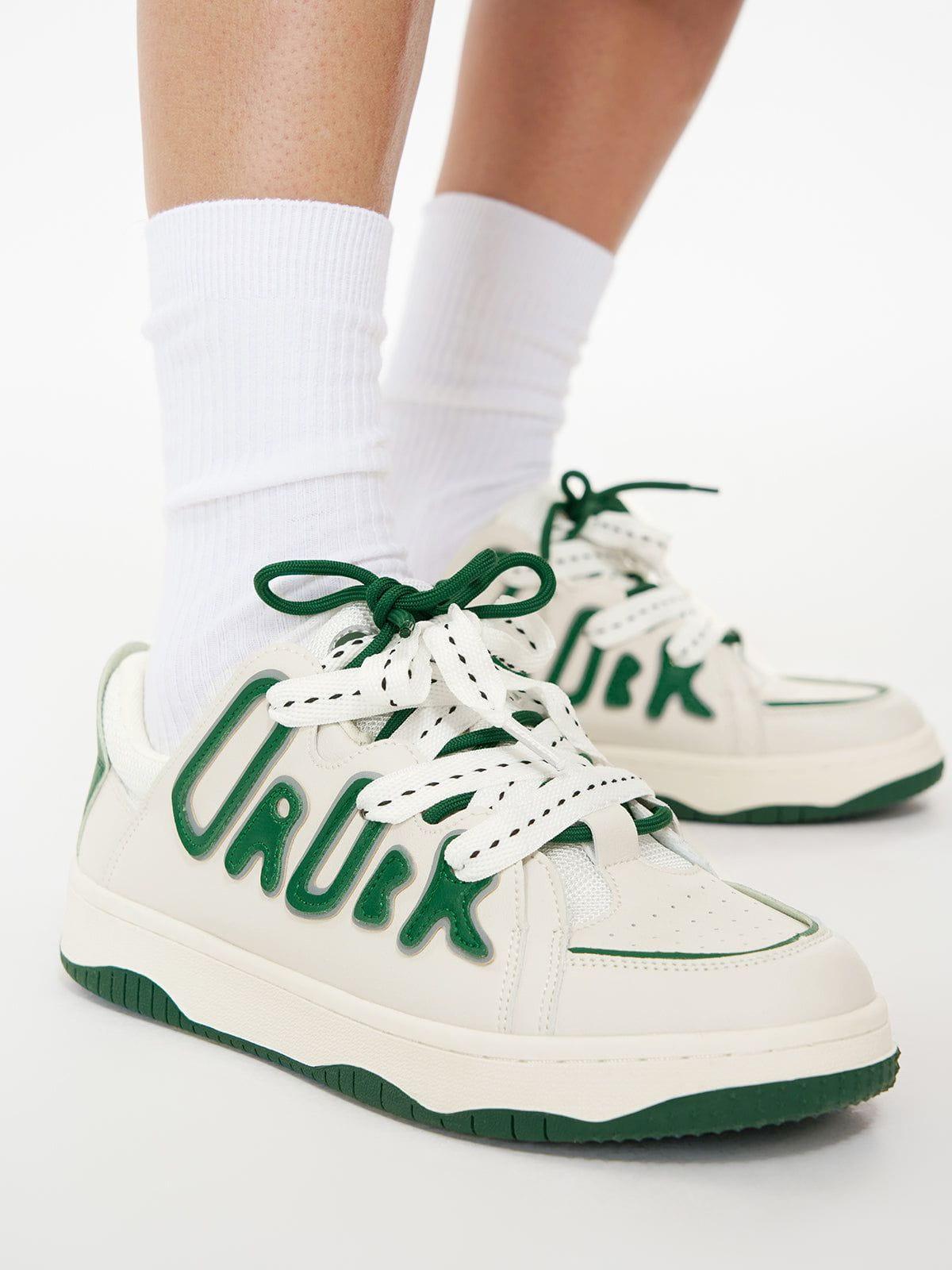 StarryClimb Double Lace Patchwork Skate Shoes Product Image