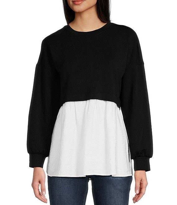 I.N. San Francisco Long Sleeve Two-fer Tunic Top Product Image