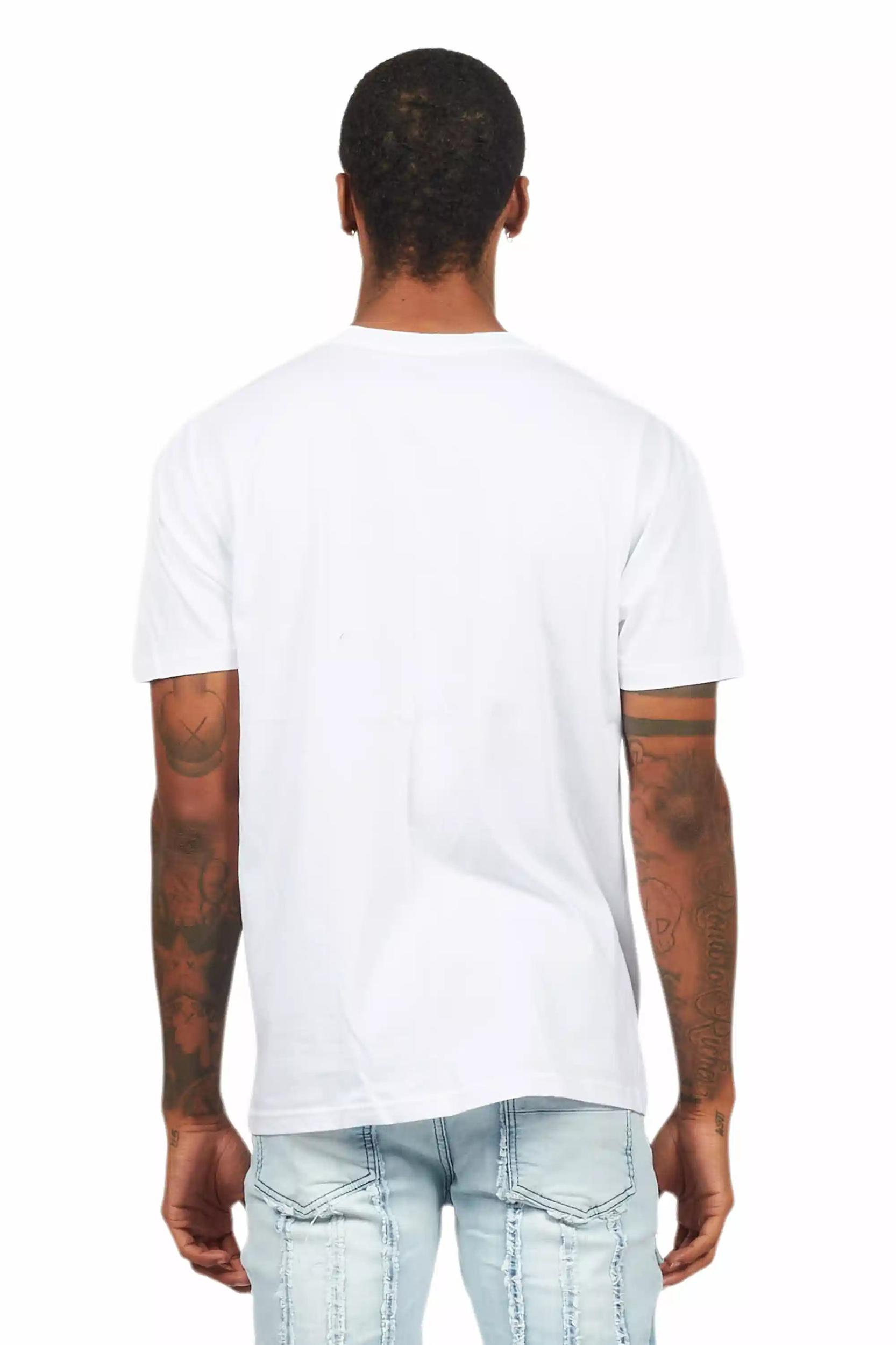 All Seeing Eyes White Graphic T-Shirt Male Product Image